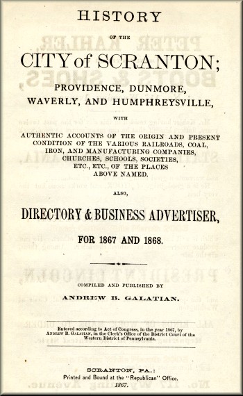 Title Page, 1867-68 Scanton Directory