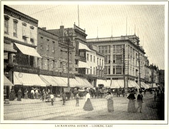 Lackawanna Avenue, Scranton, Looking East. Early 1900s. Click to enlarge.