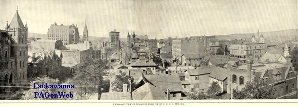 Scranton From the Top of the YMCA Building - Early 1900s. Click to enlarge.
