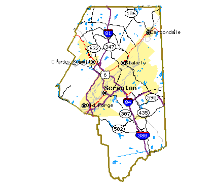 Current Map of Lackawanna County
