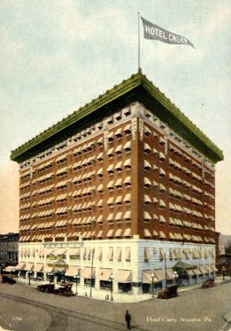 Postcard of the Hotel Casey, Scranton, at its prime