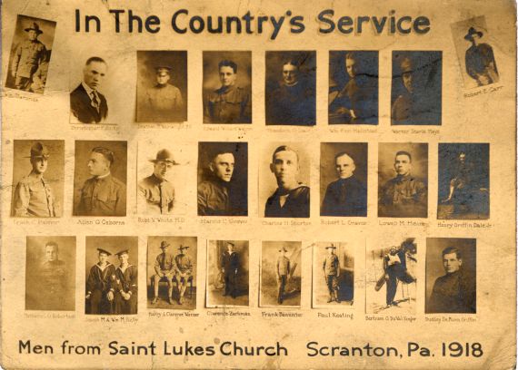 Men who served from St. Lukes Church, Scranton, 1918