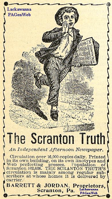 Scranton Truth Ad, 1901